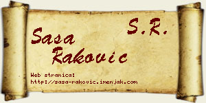 Saša Raković vizit kartica